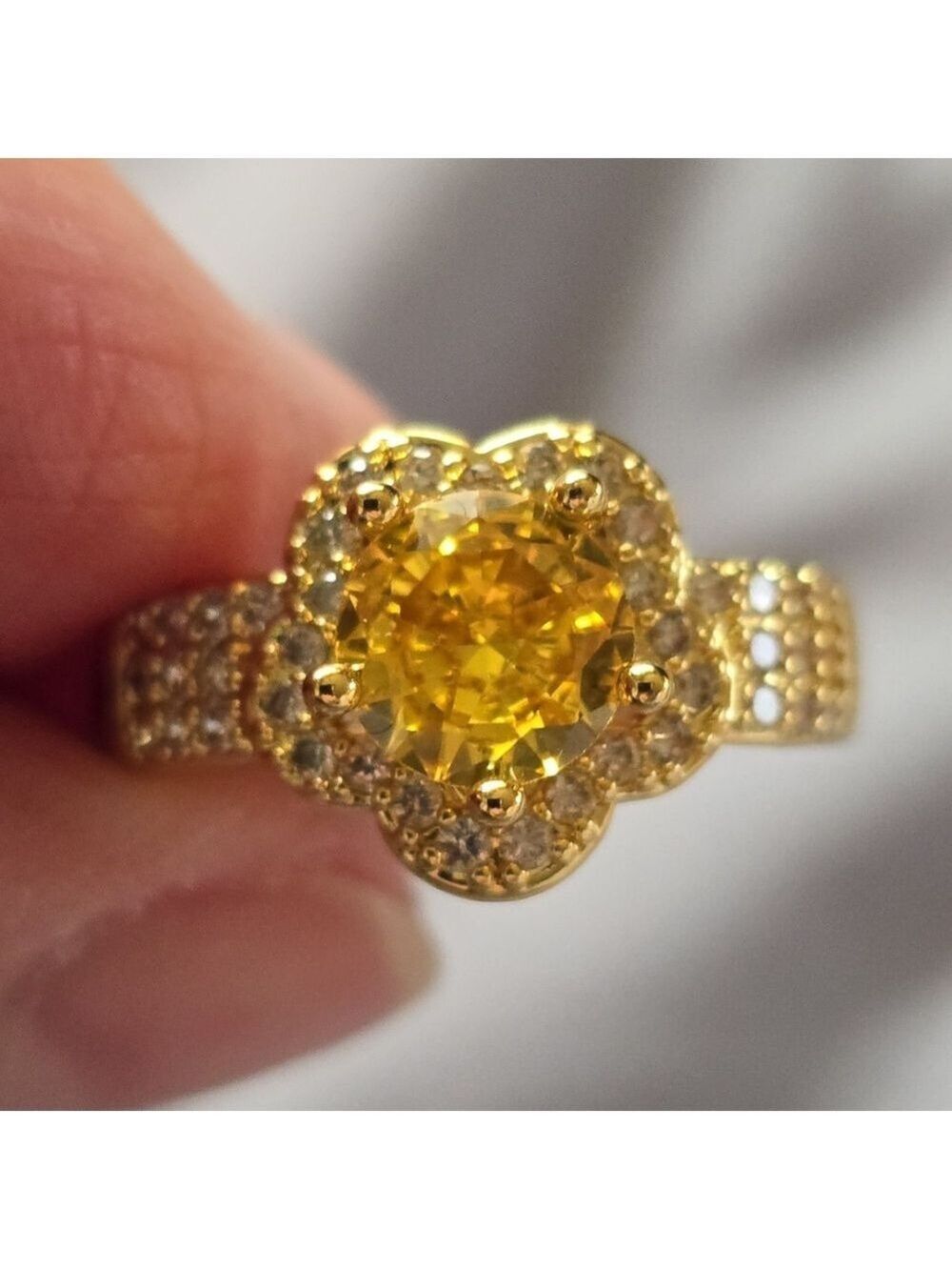 Gold and Yellow Gemstone Ring